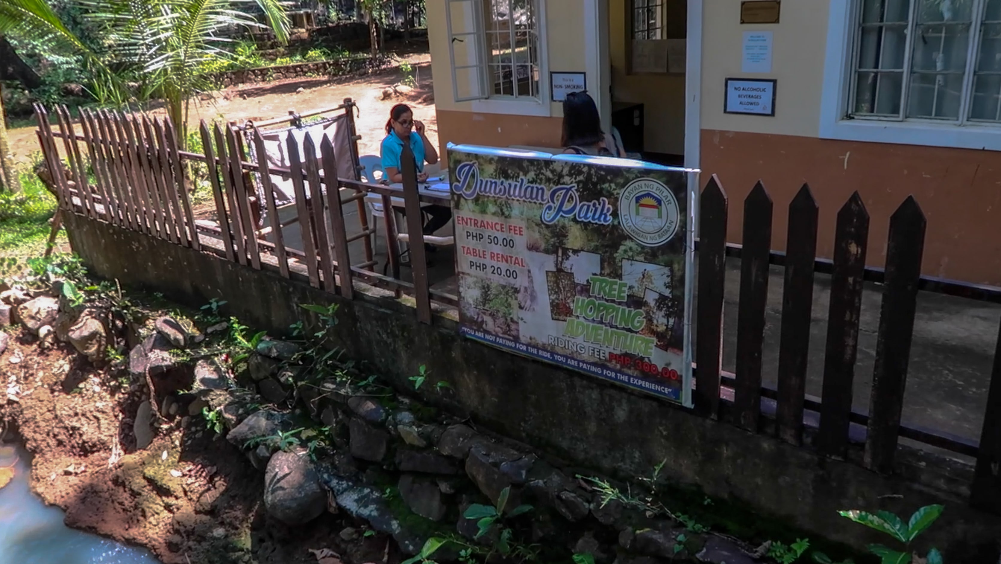 entrance and administration house of dunsulan falls in bataan philippines